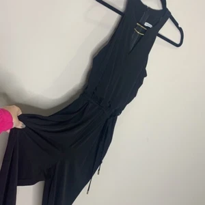 Calvin Klein size 4 black jumpsuit pants cuffed bottom drawstring waist (A1) - Picture 1 of 8