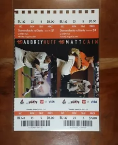 NL MVP Paul Goldschmidt Debut MLB + HR #1 (2 Hoja de Entradas) Como Nuevo 2011 Diamondbacks - Imagen 1 de 3