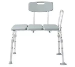 Medline Guardian Transfer Bench With Back , Push Buttons Shower / Bath Seat - Picture 1 of 9
