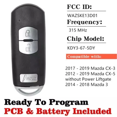 for 2013-2019 Mazda 3 CX-3 CX-5 Smart Remote Key Fob SKE13D-01 3Button OEM Board - Imagem 1 de 4