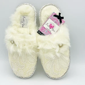 Neu Pretty You London Hausschuhe Braut Isabella Medium elfenbein Hochzeit Größe 6,5-7,5 - Bild 1 von 11