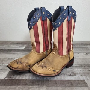 Laredo Women's 8.5 Keyes Stars & Stripes American Flag Western Boots 5665 - Bild 1 von 10