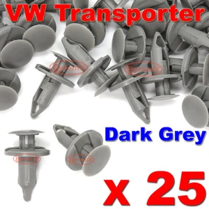VW TRANSPORTER T4 T5 T6 LONGER LONG TRIM PANEL CLIPS DARK GREY CARPET LINING 25 - Picture 1 of 1