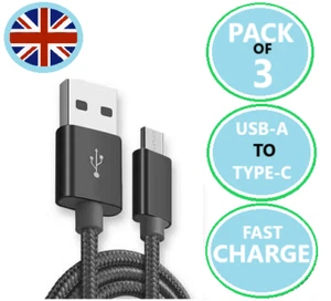 3A  USB A to Type C Fast Charger Cable For SAMSUNG ANDROID HUWAWEI NOKIA - Picture 1 of 11