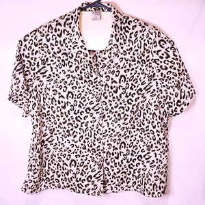 Allison Daley II Short Sleeve Top, Leopard Print, Size 22W Excellent Condition - Picture 1 of 5