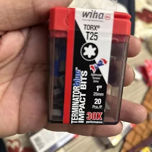 Caja de brocas de impacto Wiha Terminator azul - TORX T25 x 1” 20 piezas Precintado - Imagen 1 de 8