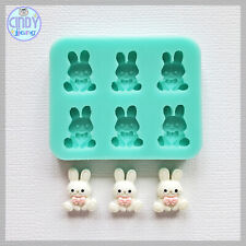 3D Silicone Mold - Bunny Rabbit Earring Bits Cabochon Epoxy Resin Craft DIY