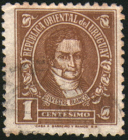 48815- Uruguay 1946 Stamp Scott #539 Fine Used Clean Back Silvestre Blanco Cover