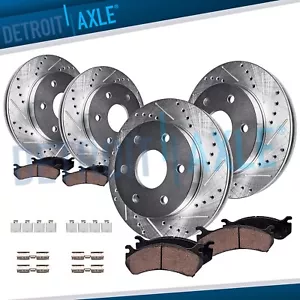 Front Rear Drilled Rotors Brake Pads for 2018 - 2020 F-150 Expedition Navigator - Picture 1 of 8