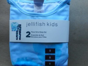 Jellifish Kids 2 Piece Girls Sleep Set SIZE 8 "AQUA BUTTERFLIES" - Picture 1 of 3