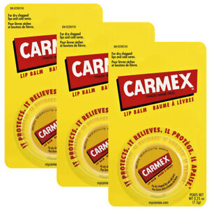 3 x Carmex JAR Orignal formula Lip Balm Moisturising Dry lips 7.5g / 0.26oz USA
