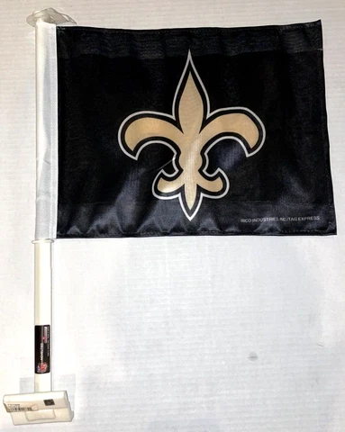 NEW ORLEANS SAINTS LOGO black 11X14 CAR flag GENUINE NFL Licensed US seller Cover
