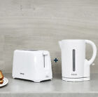 Pifco White Cordless Jug Kettle 1.7 Litre & 2 Slice Variable Browing Toaster Set
