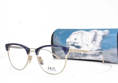 SAL. Anteojos Azul Mármol DORADO Titanio Ojo de Gato ClubMaster 50-19-138 PAIGE MB Foto 1 de 4