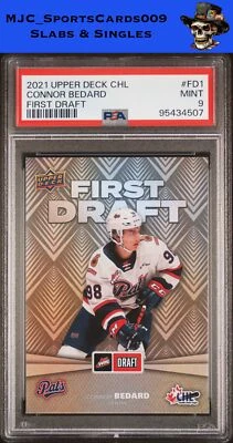 2021 Upper Deck Chl First Draft #FD1 Connor Bedard First Draft PSA 9 - Image 1 of 2