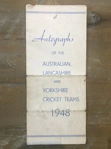 1948 AUS Invincibles Reproduction Autographs + Lancashire & Yorkshire Cricket - Picture 1 of 6
