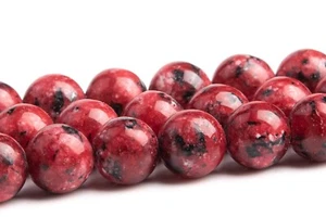 Cuentas sueltas redondas de piedras preciosas de 8 mm de jade rojo sangre grado AAA - Imagen 1 de 4