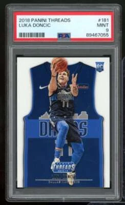 Luka Doncic Rookie Card 2018-19 Panini Threads #181 PSA 9 - Image 1 of 2