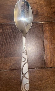 Cambridge CONQUEST matt glänzend gebogene Linien Edelstahl SERVIERLÖFFEL 8 5/8" - Bild 1 von 3