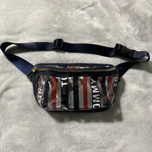 Tommy Hilfiger Bolso Cinturón Cintura Vinilo Transparente Riñonera Nuevo Sin Etiquetas Rojo Blanco Azul - Imagen 1 de 13