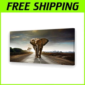 Elephant Canvas Prints Framed Living Room Decor - Picture 1 of 9