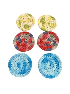 NEW set of 6 handmade round coasters crochet cotton - Picture 1 of 3