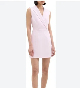 Theory Peak Lapel Blazer Teacup Mini Dress Bloom Admiral Crepe Pink Women 12 New - Picture 1 of 9