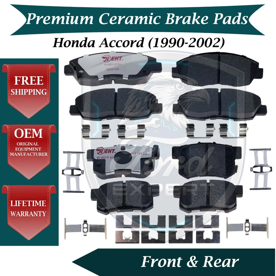 Nuevo kit de pastillas de freno delanteras y traseras de cerámica OE para Honda Accord 1990-2002 9 años de garantía Foto 1 de 4