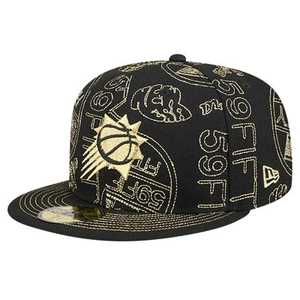 Men's New Era Black Phoenix Suns 59FIFTY Day Allover Print Stencil Fitted Hat - Picture 1 of 6