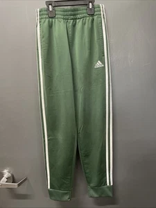 Boys Youth Adidas Green White Track Regular Fit Joggers Pants Size M (10/12) - Picture 1 of 7