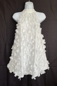 TCEC Dress Small Floral Mini Boho Whimsical High Neck Feminine Flowers Overlay S - Picture 1 of 13