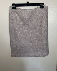 Ann Taylor Bleistiftrock Größe 8 Neutral Silber Metallic Wollmischung - Bild 1 von 2