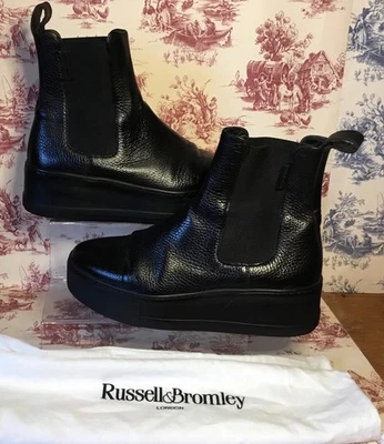 Botas Chelsea Russell & Bromley Parkway Cuero Negro Forma Plana EU 39 U.K. 6 - Imagen 1 de 4