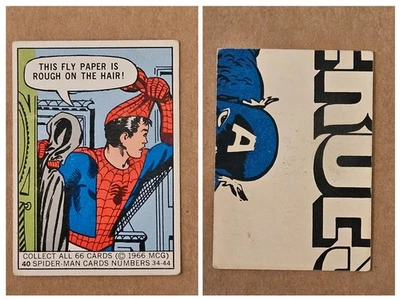 Tarjeta Donruss Spider-Man #40 1966 Marvel Comics Super Heroes tapa de colección en la parte posterior Foto 1 de 4