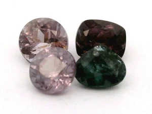 0.72Ct 4 PCS GORGEOUS ! UNTREATED GREEN TO RED PINK COLOR CHANGE GARNET - Picture 1 of 7