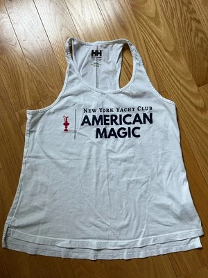 Nueva camiseta sin mangas Helly Hansen Med American Magic para mujer sin etiquetas, blanca Foto 1 de 4