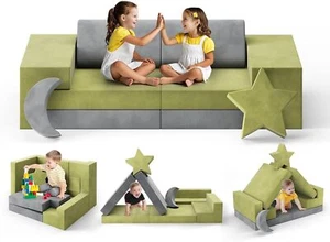 9Pcs Modular Kids Couch Kids Sofa for Playroom Sofa Toddler Couch Christmas Gift - Picture 1 of 8