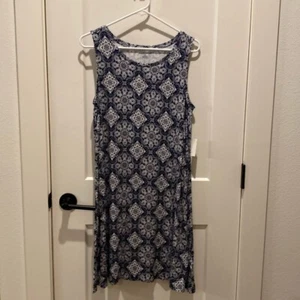 Ladies Amazon Essentials Tank Swing Dress.  Navy and White.  Size Medium.  NWT - Picture 1 of 7