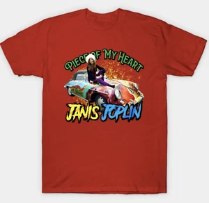 T-shirt a maniche corte Janis Joplin da uomo unisex S-3XL rossa fan art - Foto 1 di 2