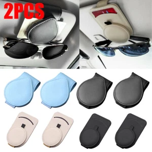 2x Parasol Coche Gafas de Sol de Cuero Gafas de Sol Portatarjetas Billetes Clip Magnético EE. UU. - Imagen 1 de 17