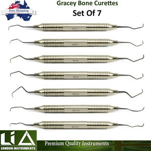 Juego de 7 Canal Raíz Periodontal Gracey Curette Diente Cálculo Eliminación Placa Nuevo - Imagen 1 de 4