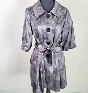 Michael Michael Kors Jacket Coat Trench Size 4 Bubble Sleeve Metallic Chic Party - Picture 1 of 16