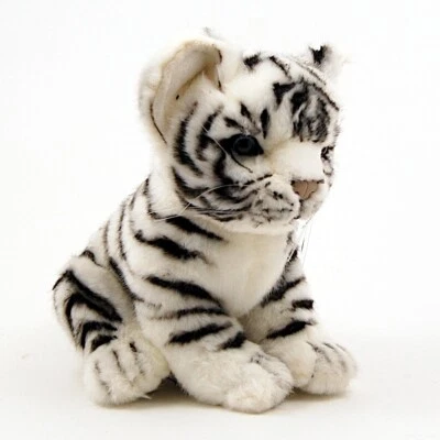 Tiger Cub White 6.5" by Hansa True to Life Look Soft Plush Animal Learning Toys - Image 1 of 4