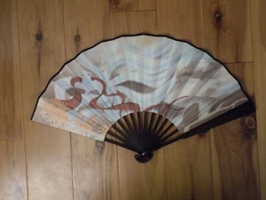 Japanese Art Print Silk Hand Folding Fan Fashion Decor White Fox - Bild 1 von 3
