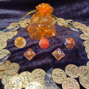 Golden Rolling Mixed Acrylic d10 Dice Booster Set - Picture 1 of 4