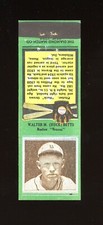1934 Diamond Match Co. Matchbook Cover Silver Border Baseball Walter Betts NM