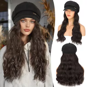 Girl Baseball Hat Wig Wavy Hair Wigs Cap with Hair Connect Baseball Caps Women - Picture 1 of 58