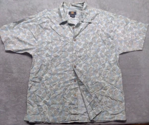 Route 66 Original Floral Leaf Print Short Sleeve Button Up Hawaiian Shirt Large - Picture 1 of 13