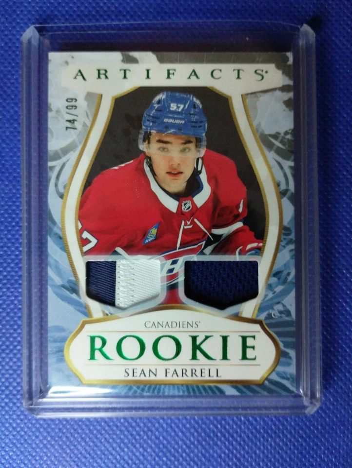 23/24 ARTIFACTS SEAN FARRELL ROOKIE EMERALD patch jersey 74/99 *NorthernRoute* - Image 1 of 1