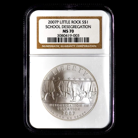 2007-P $1 LITTLE ROCK ✪ NGC MS-70 ✪ SILVER SCHOOL DESEGREGATION COIN ◢TRUSTED◣ Cover